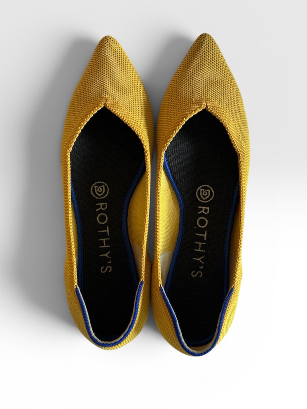 💛🔥 Rothy's The Point Flats Womens 7 Mustard Marigold Yellow Pointed Toe Washable